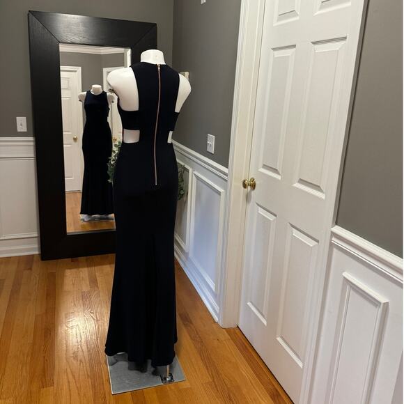 Aqua Cutout Navy Blue and Pink Maxi Dress Size 6 - Picture 3 of 14